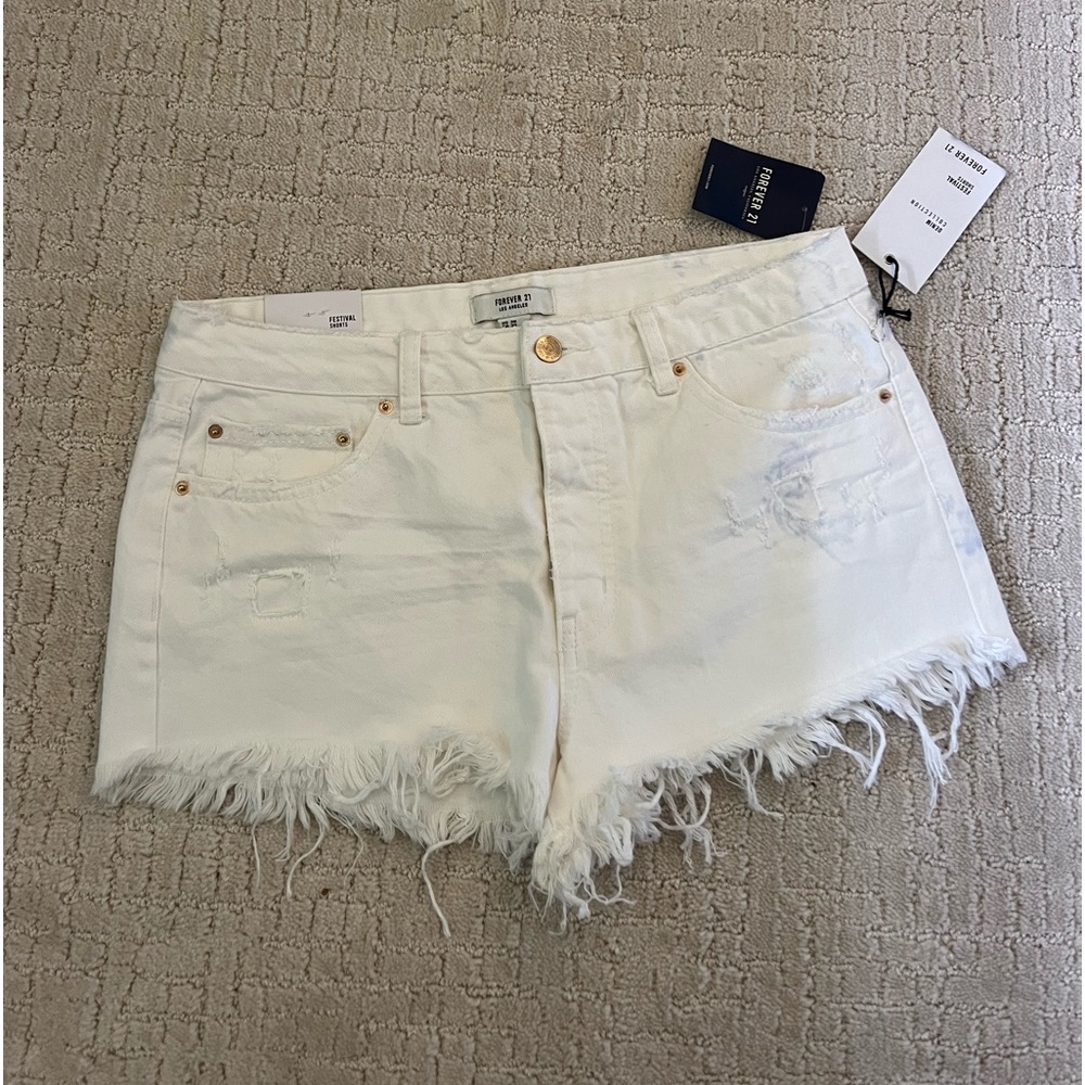 forever 21 white shorts